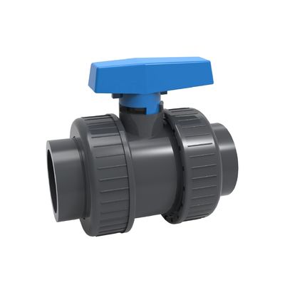 品質  PP Ball PVC Double Union Ball Valve for 1 Inch Pipe 1.0MPA Pressure and EPDM O-ring 工場