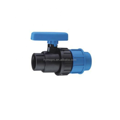32mm ブルー カラー PP 圧縮フィッティングと灌輸用バルブ 白灰色