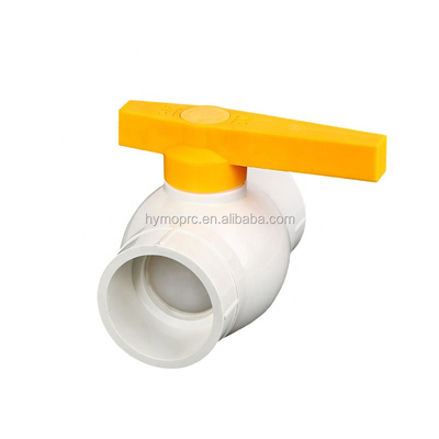 鋳造加工サービス ASTM/DIN 標準 1/2 インチ PVC ボールバルブ 黄色いハンドル
