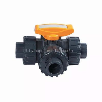 管工 製造 プラスチック 2 インチ 3 方向 PVC ボール バルブ ソケット端圧 1.0MPA