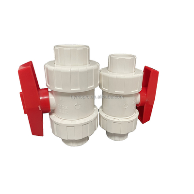 OEM PVCバルブフィッティング 1/2&quot;-4&quot; 白色 PVC プールの真体ユニオンボールバルブ3