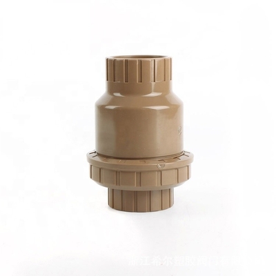 プラスチックのバルブ 1 インチ ブラウン色 垂直 PVC ボールチェックバルブ 圧力 1.0MPA